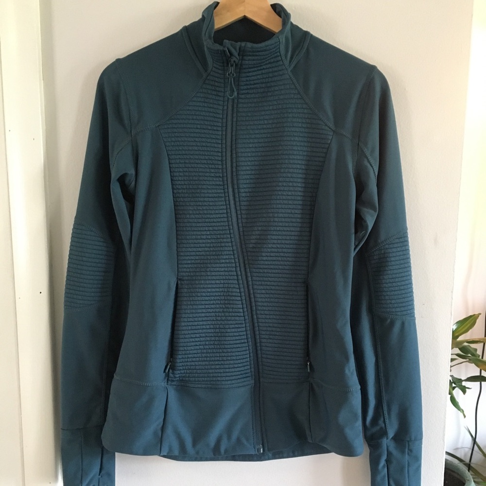 Teal Blue Mondetta Asymmetrical Zipper Jacket